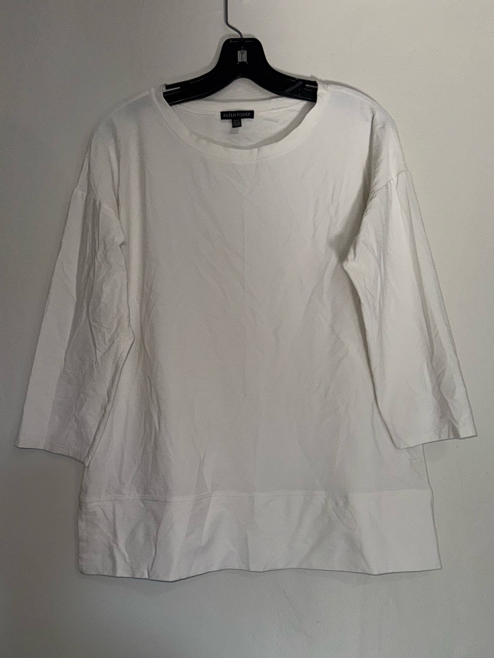 Eileen Fisher Cream Relaxed Crewneck Top